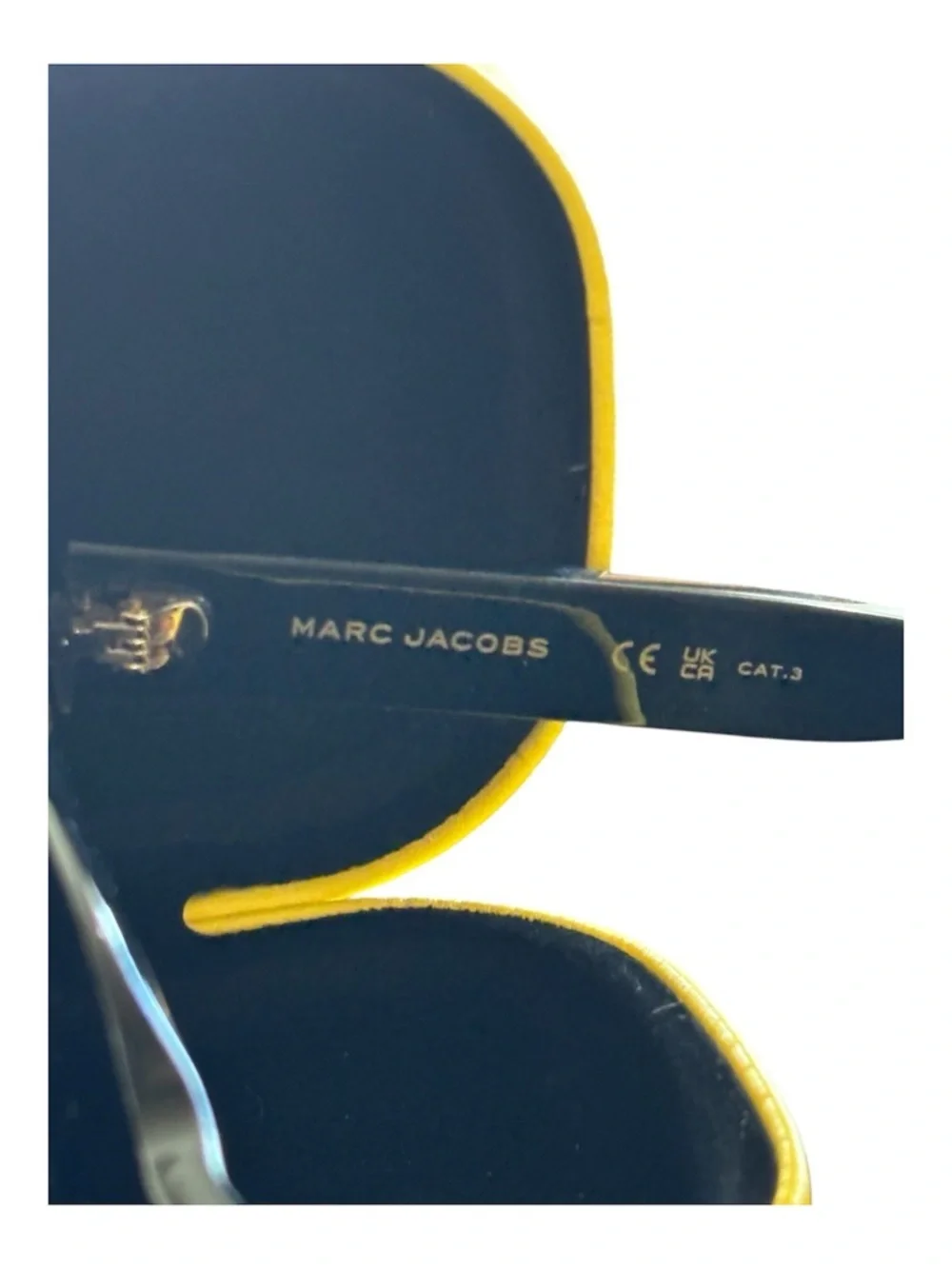 Marc Jacobs Black Sunglasses with Gold Temple Accents and Gradient Lenses Unisex